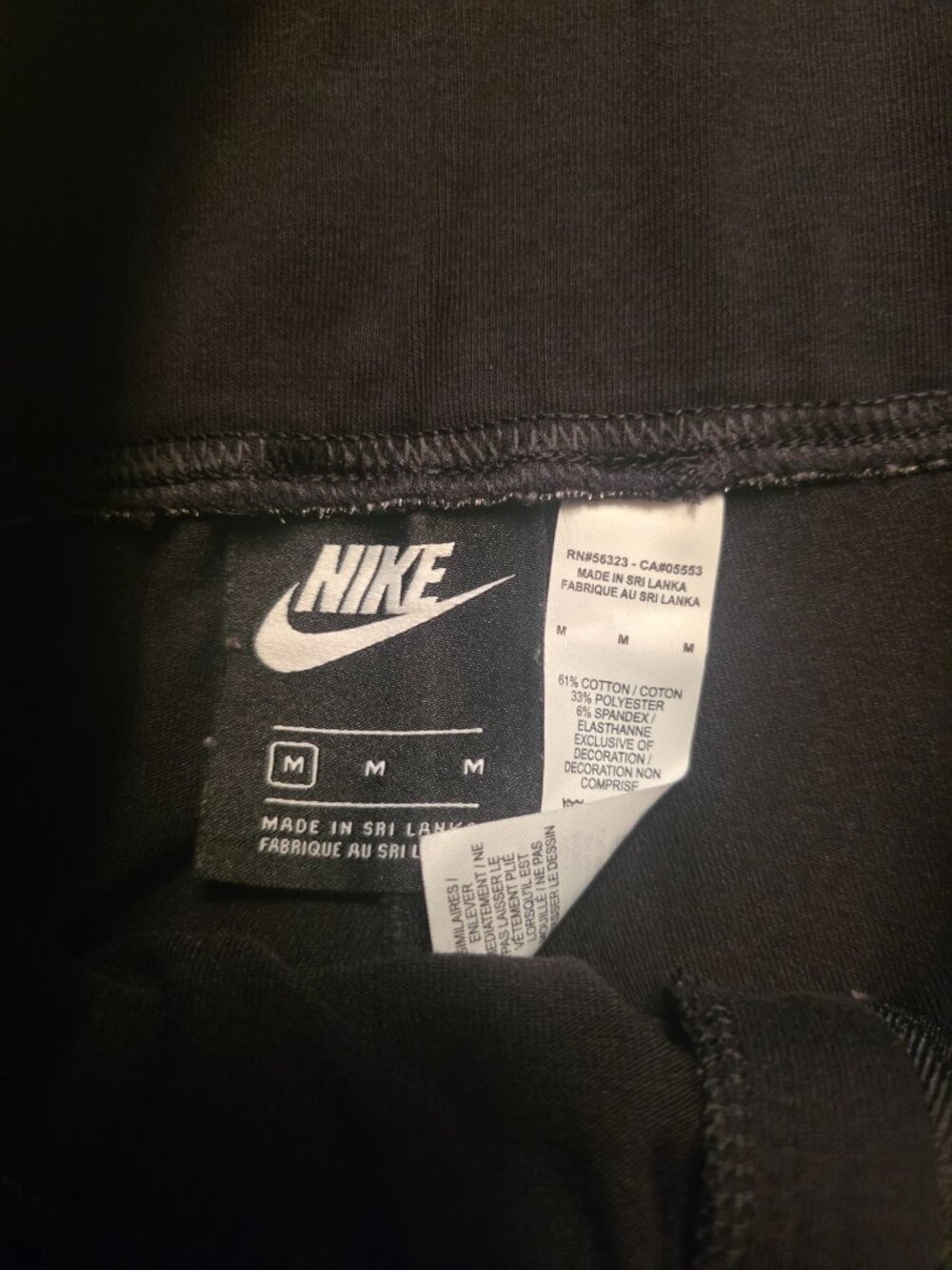 NIKE Air Ladies Graphic Black Zip Front Leggings M Large Spell Out - CJ9968-010 - Picture 5 of 11